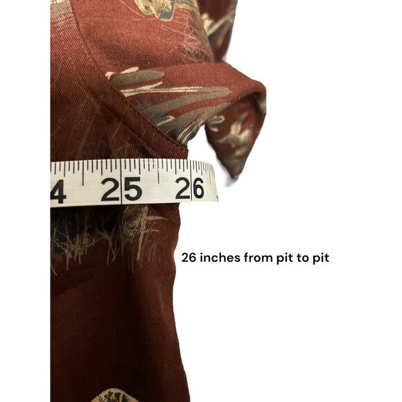 Bit & Bridle XL Mens Hunting-Themed Button-Up Shirt 100% Cotton Brown & Beige - Picture 7 of 7